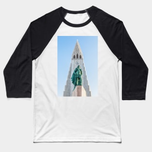 Statue of explorer Leif Erikson Baseball T-Shirt